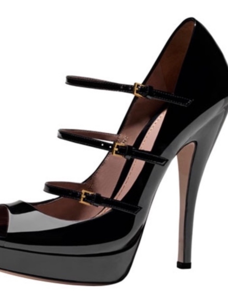 Gucci Lisbeth Triple Strap Platform Mary Jane Heels Size 38